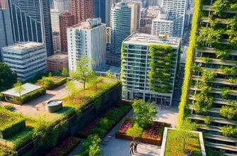 Создание городских садов на крышах и фасадах для снижения жары и шума